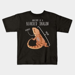 Bearded Dragon Lizard Reptile Anatomy Kids T-Shirt